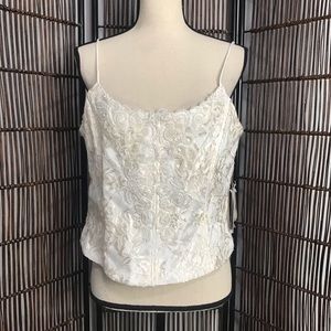 Vintage Jessica McClintock Gunne Sax Beaded Ivory  Top 13
